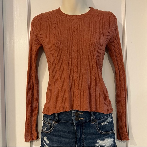 American Eagle Cable Sweater in Rust Womens Size X-Small - Picture 1 of 5